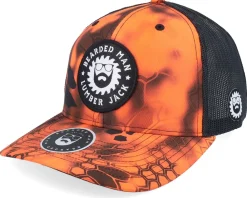 Trucker-Bearded Man Saw Blade Logo 112p Kryptek Inferno/Black Trucker - Orange