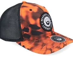 Trucker-Bearded Man Saw Blade Logo 112p Kryptek Inferno/Black Trucker - Orange