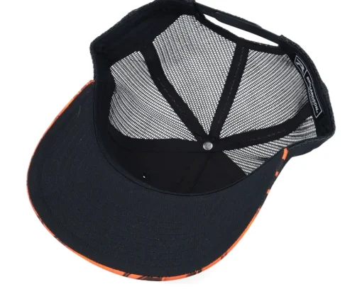 Trucker-Bearded Man Saw Blade Logo 112p Kryptek Inferno/Black Trucker - Orange
