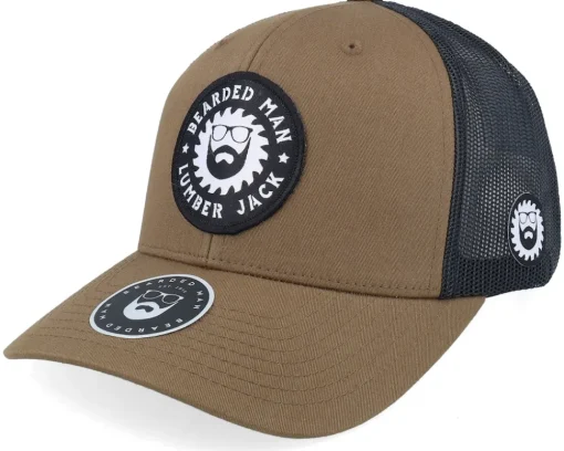 Trucker-Bearded Man Saw Blade Logo 112p Kryptek Inferno/Black Trucker - Orange