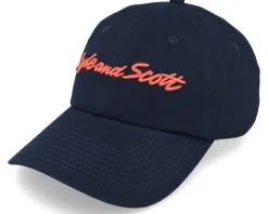 Dad Cap-Lyle & Scott Script Embroidery Baseball Cap Dark Navy Dad Cap - Black