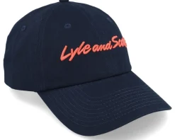 Dad Cap-Lyle & Scott Script Embroidery Baseball Cap Dark Navy Dad Cap - Black