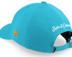 Sale SQRTN Script Hooked Cap Tropical Blue Adjustable -