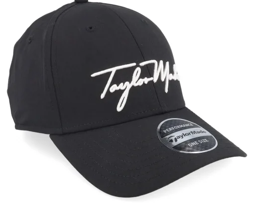 Golf-Taylor Made Script Seeker Hat Black Adjustable -