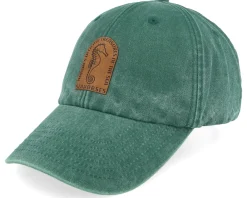 Dad Cap-Iconic Sea Horse Vintage Washed Bottle Green Dad Cap -