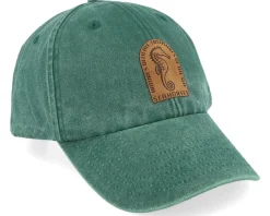 Dad Cap-Iconic Sea Horse Vintage Washed Bottle Green Dad Cap -