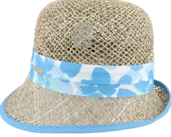 Fashion Seeberger Seagras Leaf Print Natural/Light Blue Cloche -
