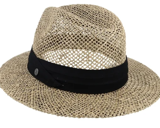 Hot Jaxon & James Seagrass Straw Safari Fedora Natural Straw Hat -