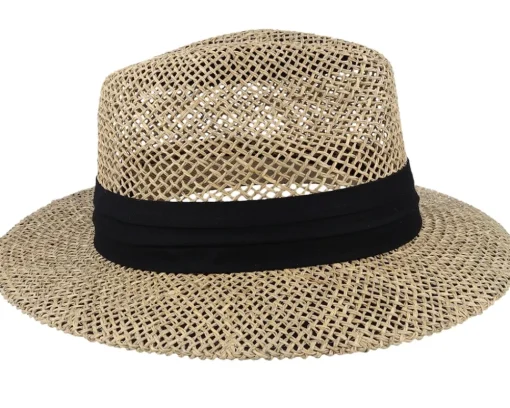 Hot Jaxon & James Seagrass Straw Safari Fedora Natural Straw Hat -