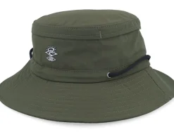 Buckets-Rip Curl Searchers Tech Mid Brim Hat Dark Green Bucket -