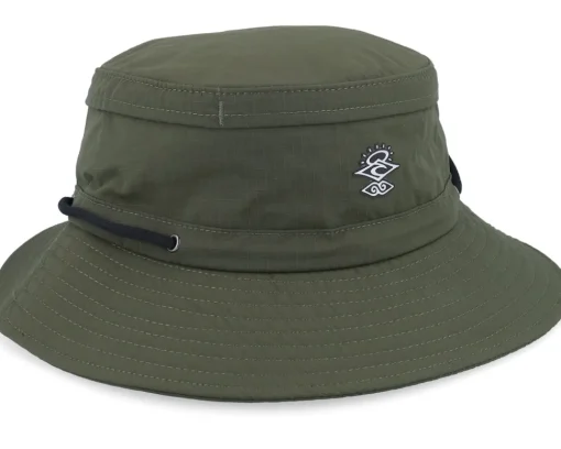 Buckets-Rip Curl Searchers Tech Mid Brim Hat Dark Green Bucket -
