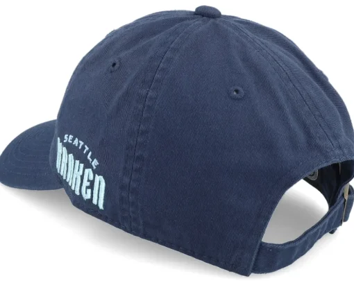 Dad Cap-American Needle Seattle Kraken Blue Line Navy Dad Cap -