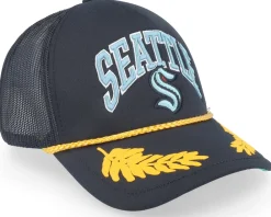 Best Mitchell & Ness Seattle Kraken Gold Leaf Trucker - Black