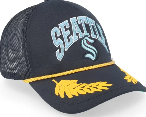 Best Mitchell & Ness Seattle Kraken Gold Leaf Trucker - Black
