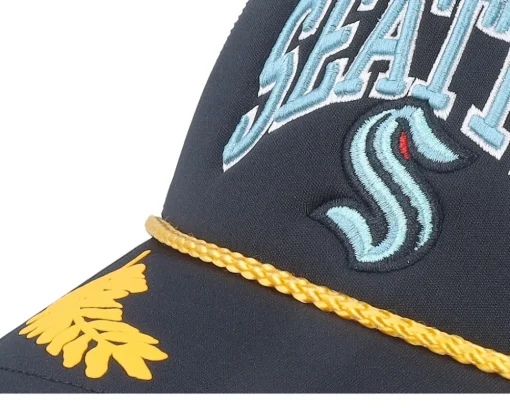 Best Mitchell & Ness Seattle Kraken Gold Leaf Trucker - Black