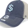 Trucker-47 Brand Seattle Kraken NHL Trawler Clean Up Vintage Navy Trucker -