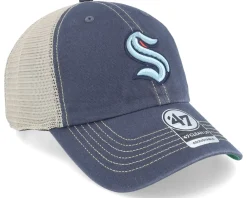 Trucker-47 Brand Seattle Kraken NHL Trawler Clean Up Vintage Navy Trucker -