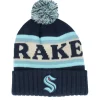 Pom Beanies-American Needle Seattle Kraken Pillow Line Navy/Ivory/Seafoam Pom - Blue