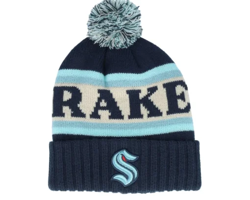 Pom Beanies-American Needle Seattle Kraken Pillow Line Navy/Ivory/Seafoam Pom - Blue