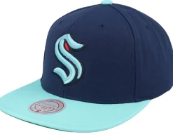 Snapback-Mitchell & Ness Seattle Kraken Team 2 Tone 2.0 Cap Navy/Light Blue Snapback -