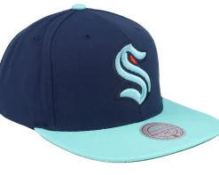 Snapback-Mitchell & Ness Seattle Kraken Team 2 Tone 2.0 Cap Navy/Light Blue Snapback -