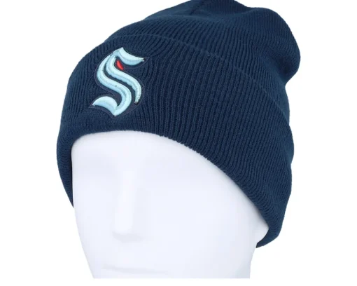 Online American Needle Seattle Kraken Terrain Knit Solid Blue Cuff -