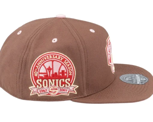 Hot Mitchell & Ness Seattle Supersonics Sugar Bacon Fitted - Brown