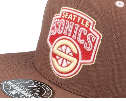 Hot Mitchell & Ness Seattle Supersonics Sugar Bacon Fitted - Brown