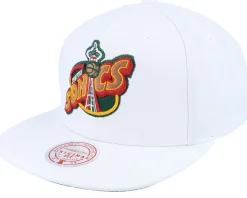 Snapback-Mitchell & Ness Seattle Supersonics Core Basic White Snapback -