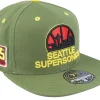 Fitted-Mitchell & Ness Seattle Supersonics Dusty Olive Fitted -