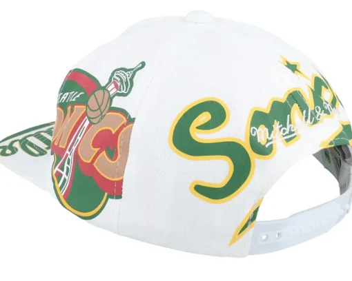 Best Mitchell & Ness Seattle Supersonics In Your Face Deadstock Hwc Snapback - White