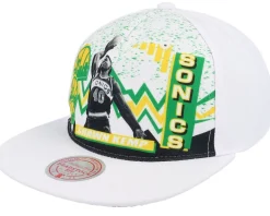 Snapback-Mitchell & Ness Seattle Supersonics 90's Playa Shawn Kemp Snapback - White