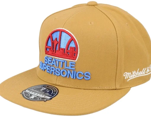 Sale Mitchell & Ness Seattle Supersonics Sand And Sky Tan Fitted - Beige
