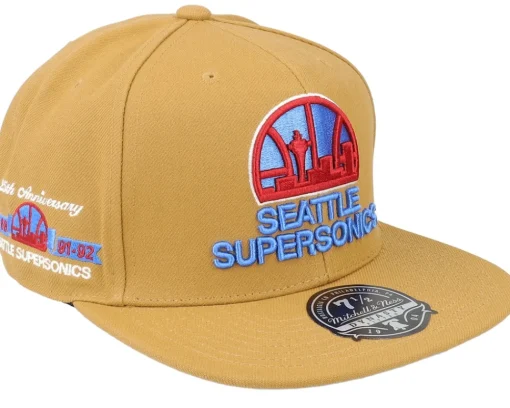 Sale Mitchell & Ness Seattle Supersonics Sand And Sky Tan Fitted - Beige