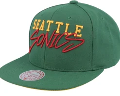 Sale Mitchell & Ness Seattle Supersonics Team Tagged Snapback - Green