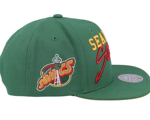 Sale Mitchell & Ness Seattle Supersonics Team Tagged Snapback - Green