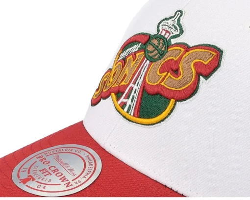 Adjustable-Mitchell & Ness Seattle Supersonics Team 2 Tone 2.0 Pro /Red Adjustable - White