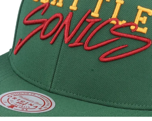 Sale Mitchell & Ness Seattle Supersonics Team Tagged Snapback - Green