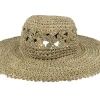 New Seeberger Seegras Häkelflapper Sun Straw Hat -