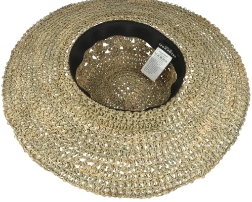 New Seeberger Seegras Häkelflapper Sun Straw Hat -