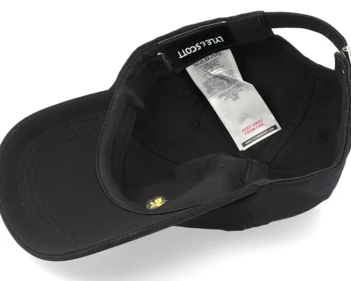 Dad Cap-Lyle & Scott Seersucker Baseball Cap Jet Black Dad Cap -