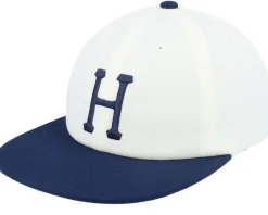Snapback-HUF Set Classic H 6 Panel Hat Linen/Navy Strapback - White