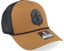 Trucker-Iconic Set Sail Anchor 112fpr Split Caramel/Black/Black A-Frame Trucker -