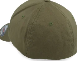 Flexfit-Iconic Set Sail Anchor Wooly Combed Olive Flexfit - Green