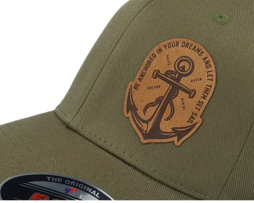 Flexfit-Iconic Set Sail Anchor Wooly Combed Olive Flexfit - Green