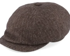 Flat Caps-Mayser Seven Amaro Brown Newsboy Flat Cap -