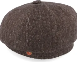 Flat Caps-Mayser Seven Amaro Brown Newsboy Flat Cap -