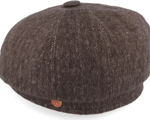 Flat Caps-Mayser Seven Amaro Brown Newsboy Flat Cap -