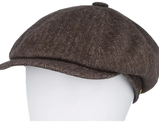 Flat Caps-Mayser Seven Amaro Brown Newsboy Flat Cap -