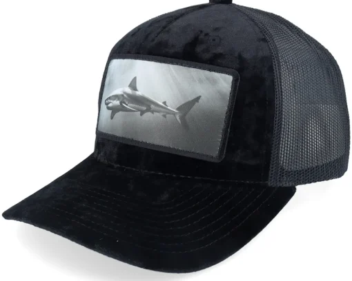 Trucker-Calza Pennello Shark Big Patch Velvet Trucker - Black